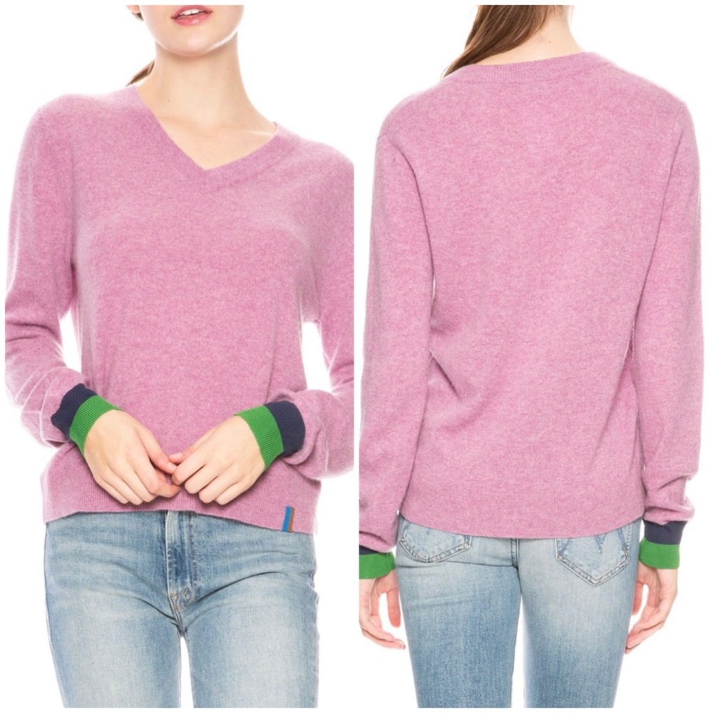 KULE
SAWYER V NECK SWEATER-BERRY